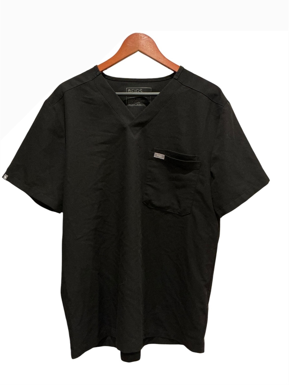 FIGS Technical Collection Leon Scrub Top in Black, Size L